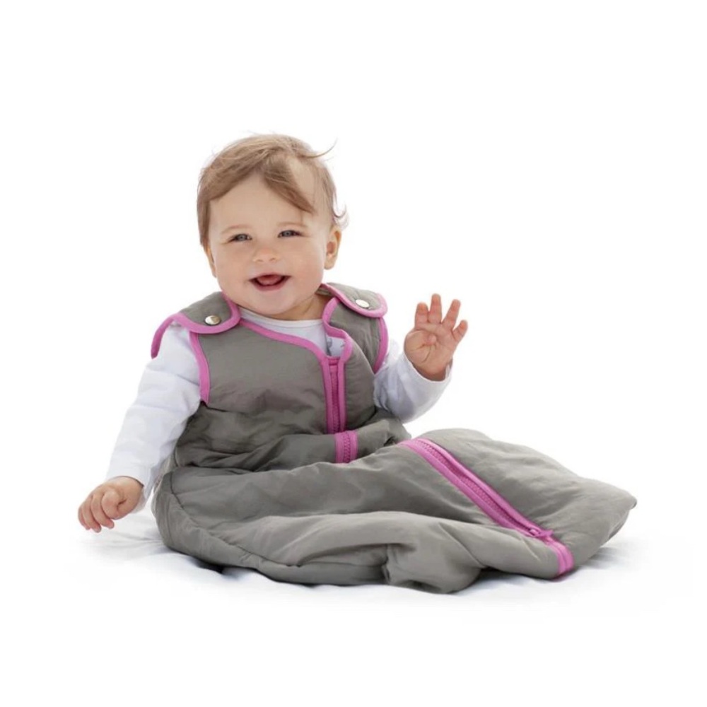 Baby Deedee “Sleep Nest” sleepsack - Gray with Pink Trim